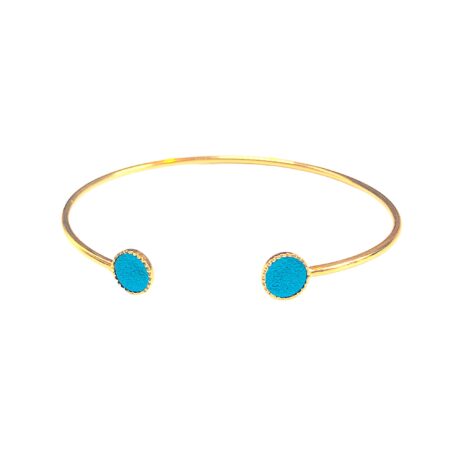 Bracelet avec cuir bleu caraïbe irisé-