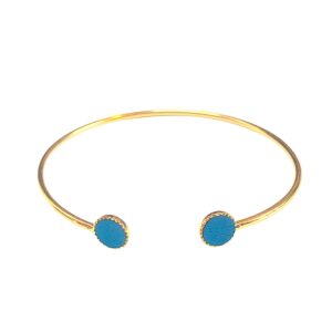 Bracelet avec cuir bleu nuit irisé-