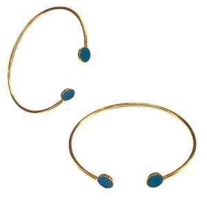 Bracelet avec cuir bleu nuit irisé2-