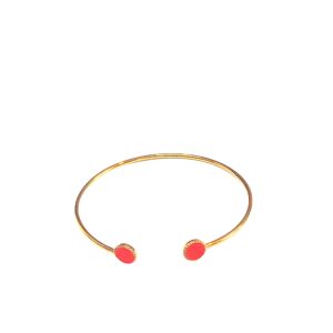 Bracelet avec cuir rouge irisé 2-