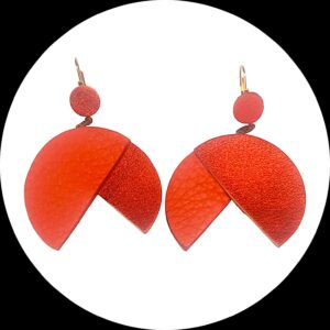 boucles d'oreilles - MAXI PENERA- en cuir orange et oragne irisé support dormeuses --