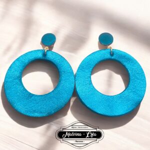 boucles d'oreilles - VALENCIA- en bleu caraïbes irisé - support clou d'oreilles