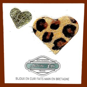 Pin’s en cuir  – Vérone- Léopard et doré froissé