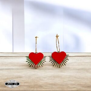 Boucles d’oreilles en cuir – MÉXICO- Rouge verni