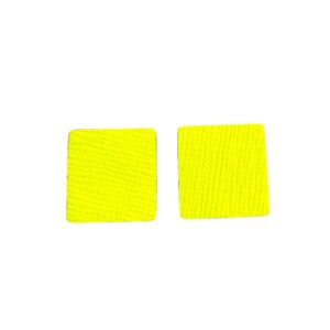 Boucles d'oreilles -KARREZ- CUIR jaune fluo 3