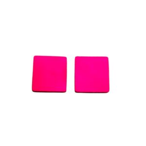 Boucles d'oreilles -KARREZ- CUIR rose fluo 4