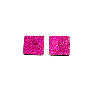 Boucles d&rsquo;oreilles en cuir – KARREZ- Rose fuchsia brillant