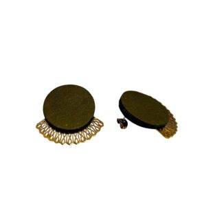 Boucles d’oreilles puces en cuir -MADRID- Vert kaki