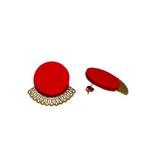 Boucles d'oreilles -MADRID- CUIR rouge-
