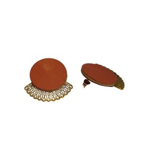 Boucles d'oreilles -MADRID- CUIR terracotta-