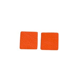 Boucles d'oreilles -KARREZ- CUIR orange grainé bis-