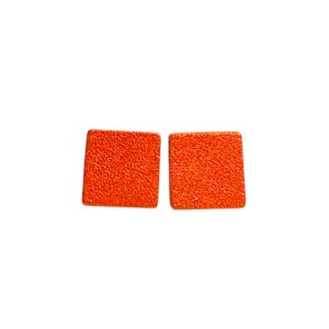 Boucles d'oreilles -KARREZ- CUIR orange irisé bis-