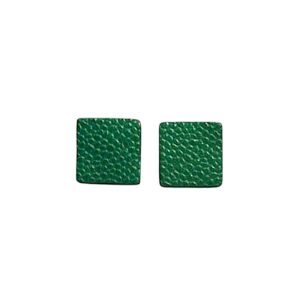 Boucles d'oreilles -KARREZ- CUIR vert empire irisé bis-